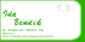 ida bendik business card